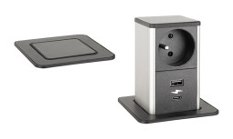 Elektrická zásuvka PowerUp 2x230V 2xUSB A+C černá 